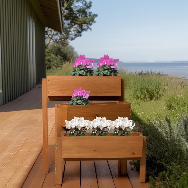 Houten 3-traps plantenbak