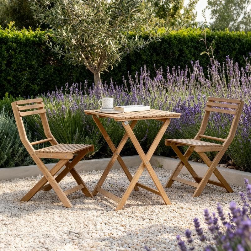 Table et 2 chaises de jardin premium