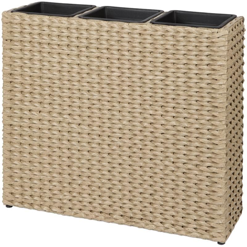 Jardinière aspect rotin 3 en 1 - marron clair