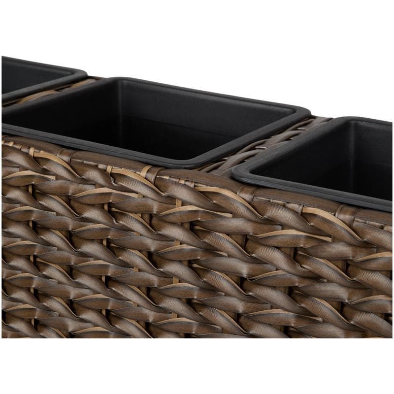 Rattan plantenbak 3-in-1 - donkerbruin