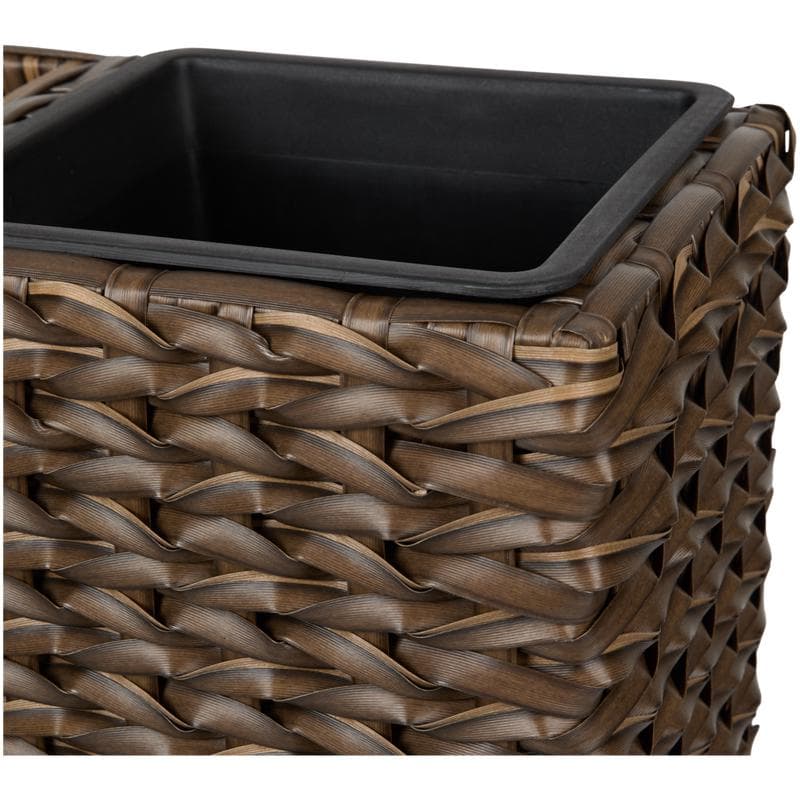 Rattan plantenbak 3-in-1 - donkerbruin