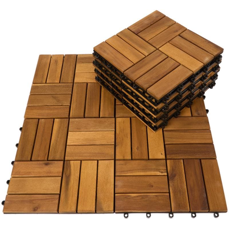 Dalles clipsables en bois d'acacia