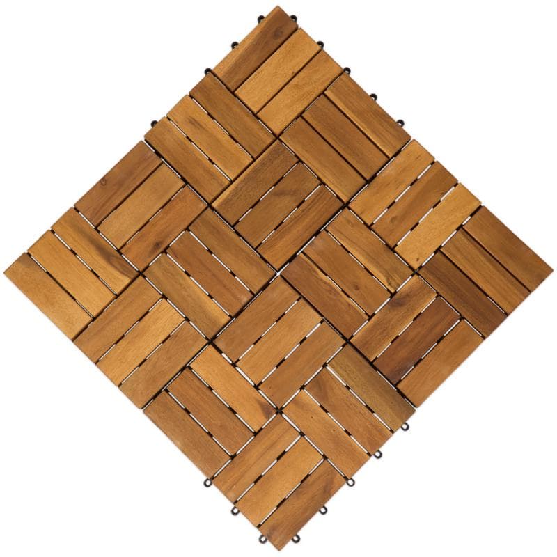 Dalles clipsables en bois d'acacia