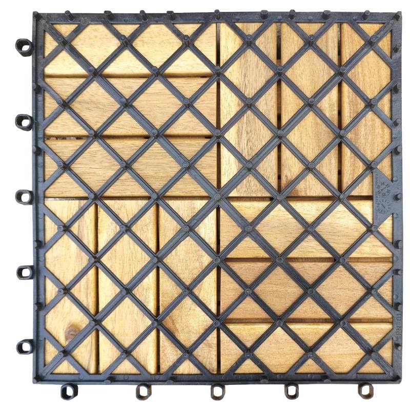 Dalles clipsables en bois d'acacia