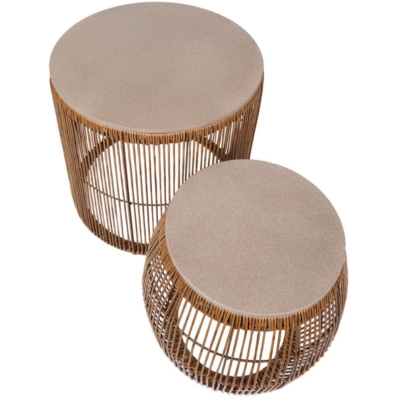 Lot de 2 tables d'appoint - marron