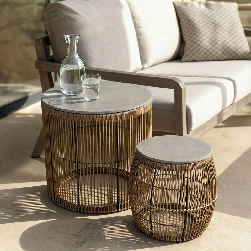 Lot de 2 tables d'appoint - marron