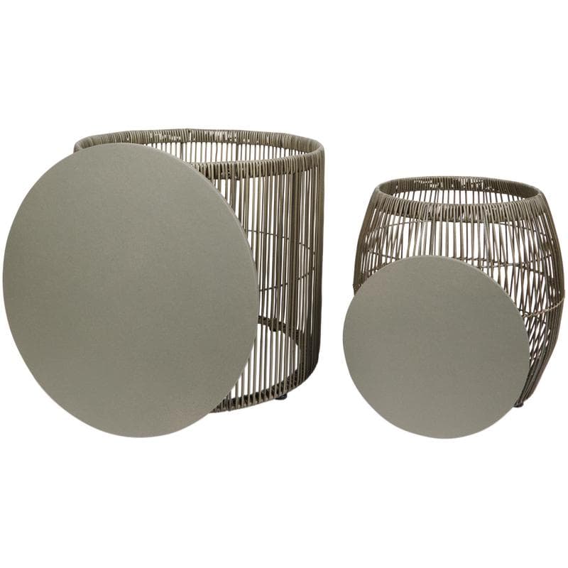 Lot de 2 tables d'appoint - gris