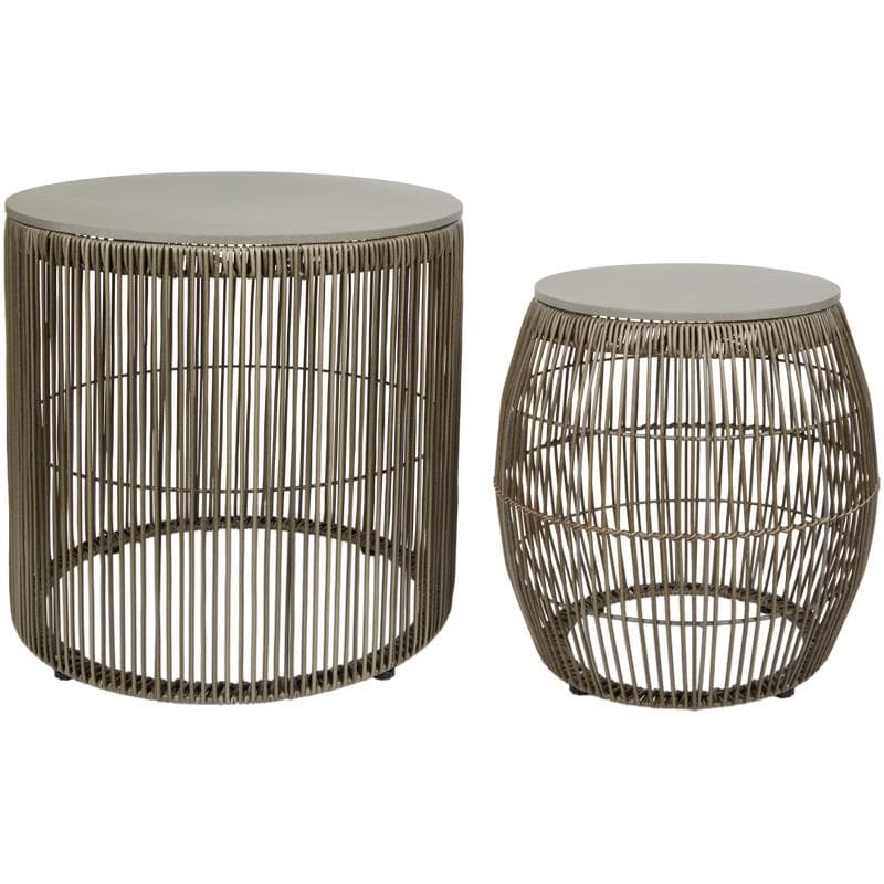 Lot de 2 tables d'appoint - gris