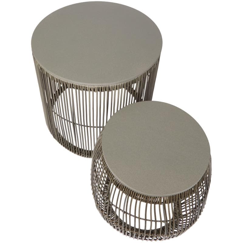 Lot de 2 tables d'appoint - gris