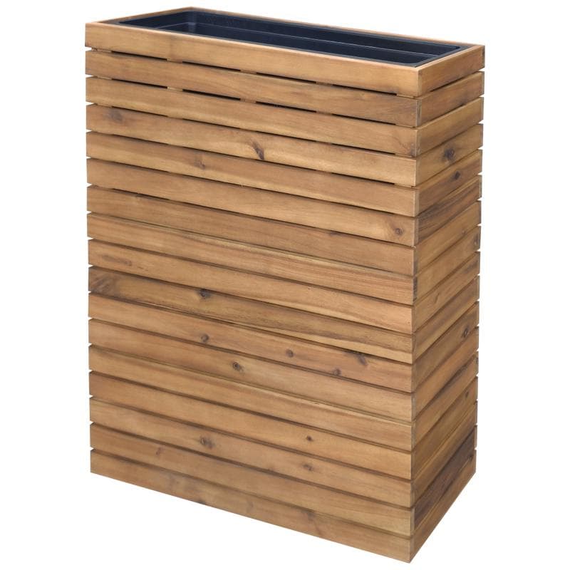 Rechthoekige houten plantenbak