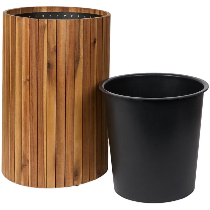 Ronde houten plantenbak