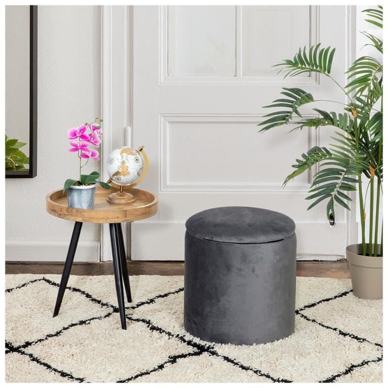 Pouf avec rangement - anthracite