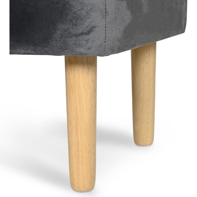 Velvet opbergbankje - Antraciet