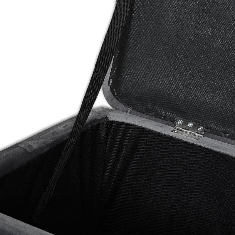 Velvet opbergbankje - Antraciet