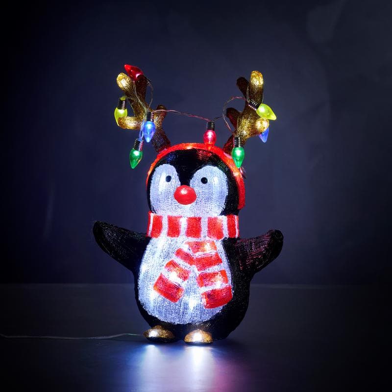 Lichtgevende kerstpinguïn