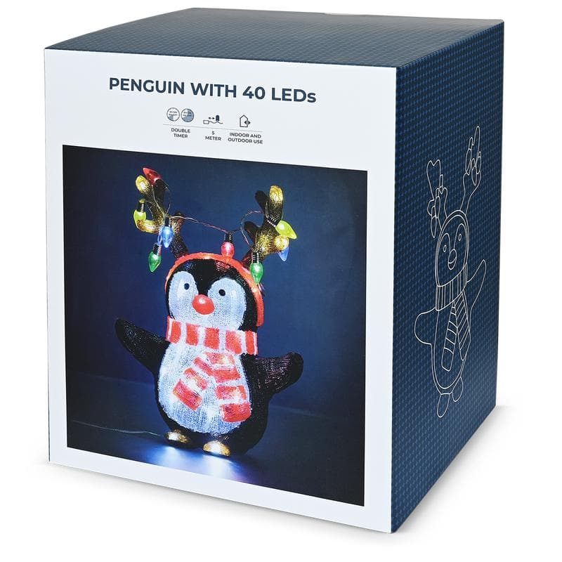 Pingouin de Noël lumineux