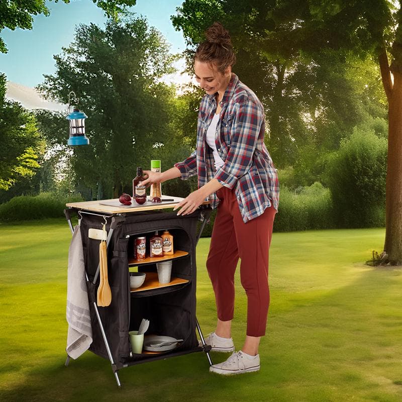 Opvouwbare campingkast - Zwart