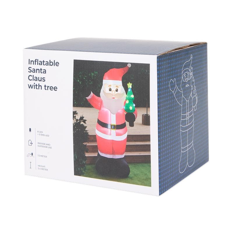 Opblaasbare kerstman XXL met licht