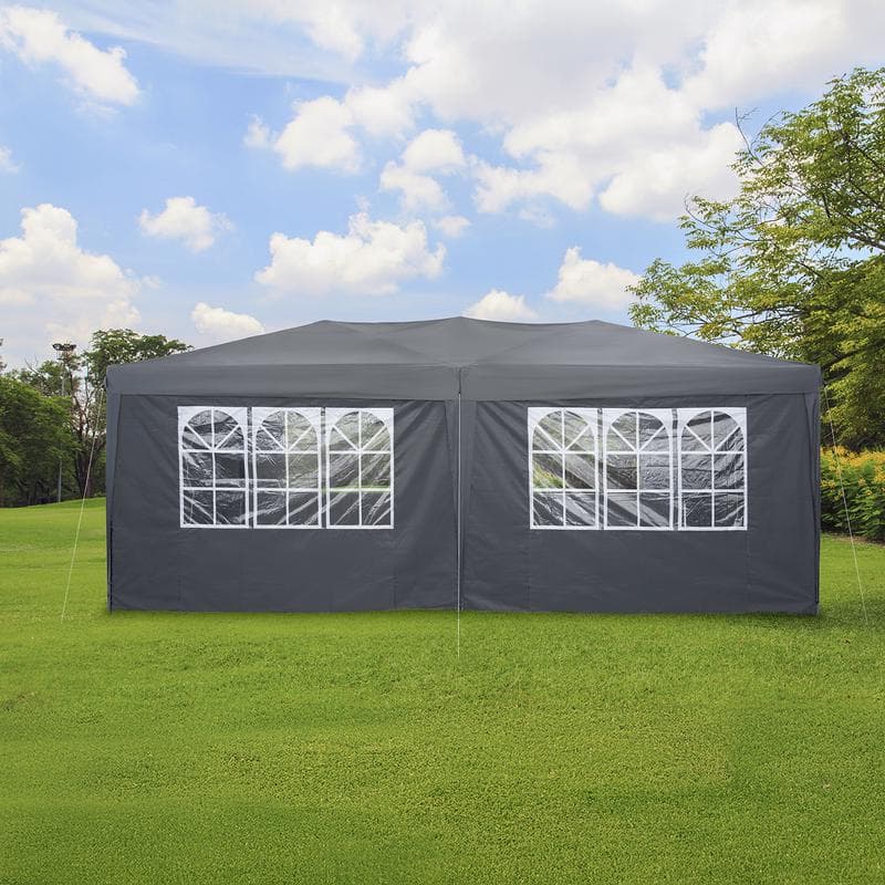 Easy up partytent met zijwanden - grijs