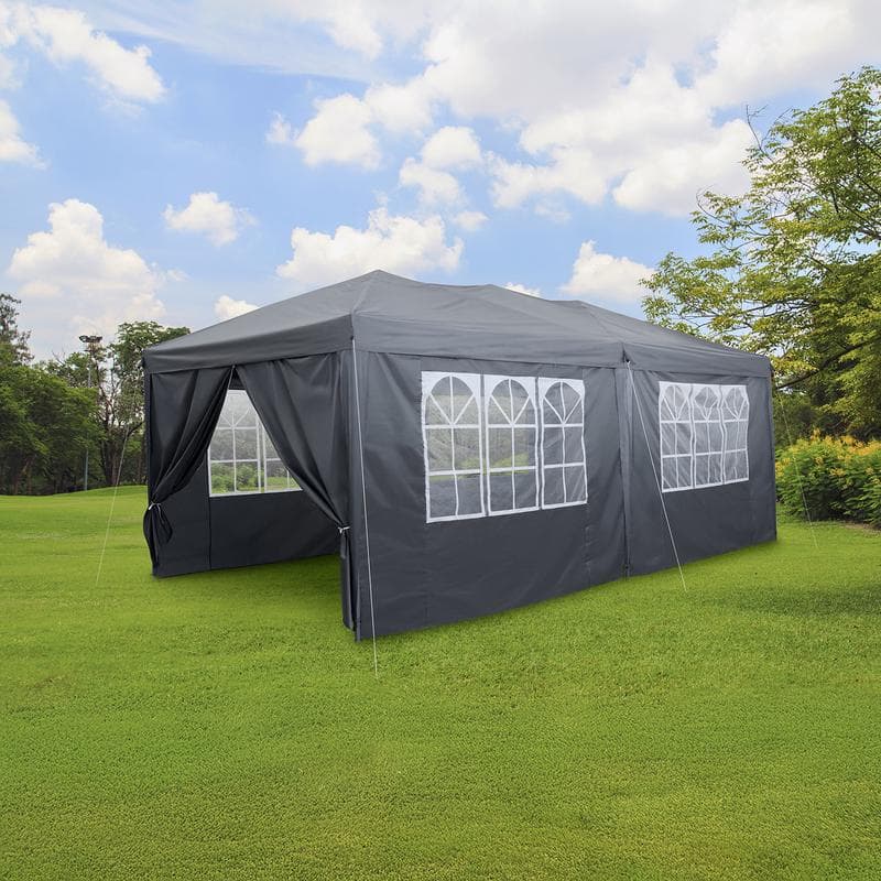 Easy up partytent met zijwanden - grijs