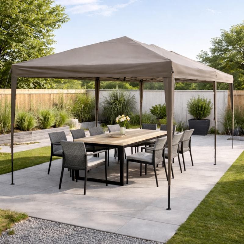 Tente de réception Easy Up avec parois latérales - taupe