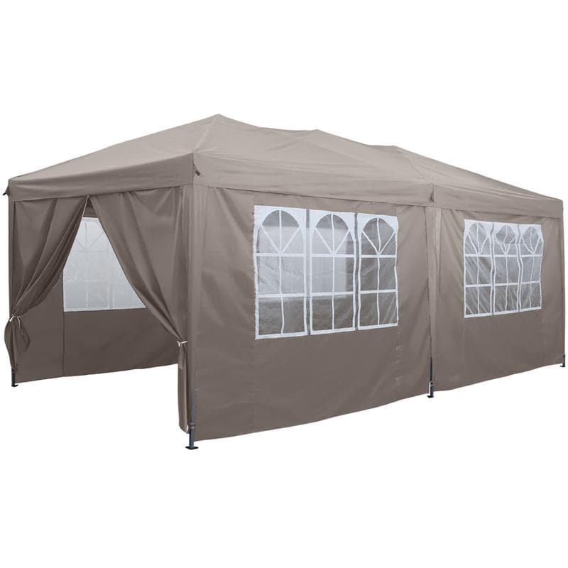 Tente de réception Easy up avec parois latérales taupe