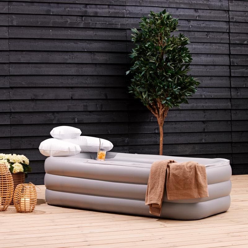 Baignoire gonflable - gris et blanc