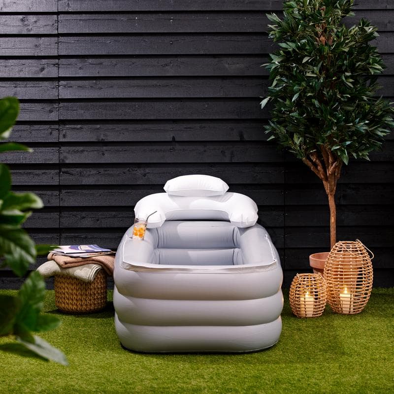 Baignoire gonflable - gris et blanc