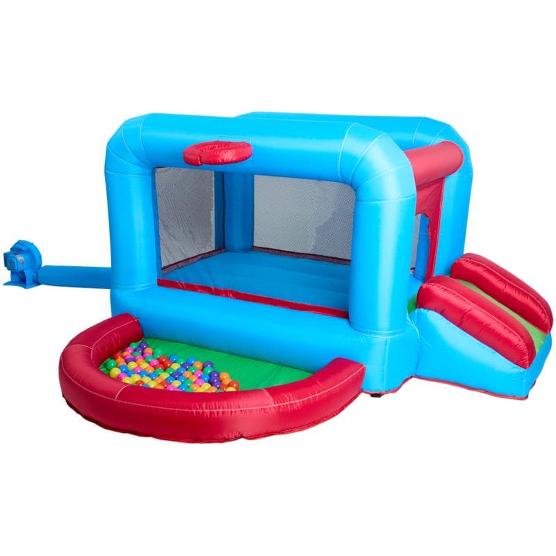 Springkussen inclusief pomp en ballenbak – multicolor