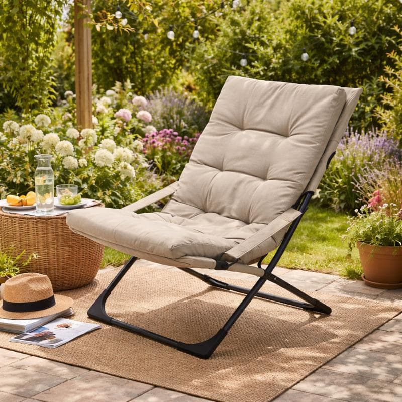 Fauteuil de jardin avec coussins - crème