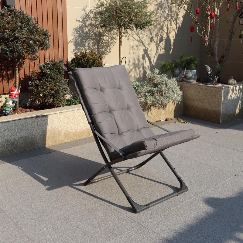 Loungestoel met kussen - grijs