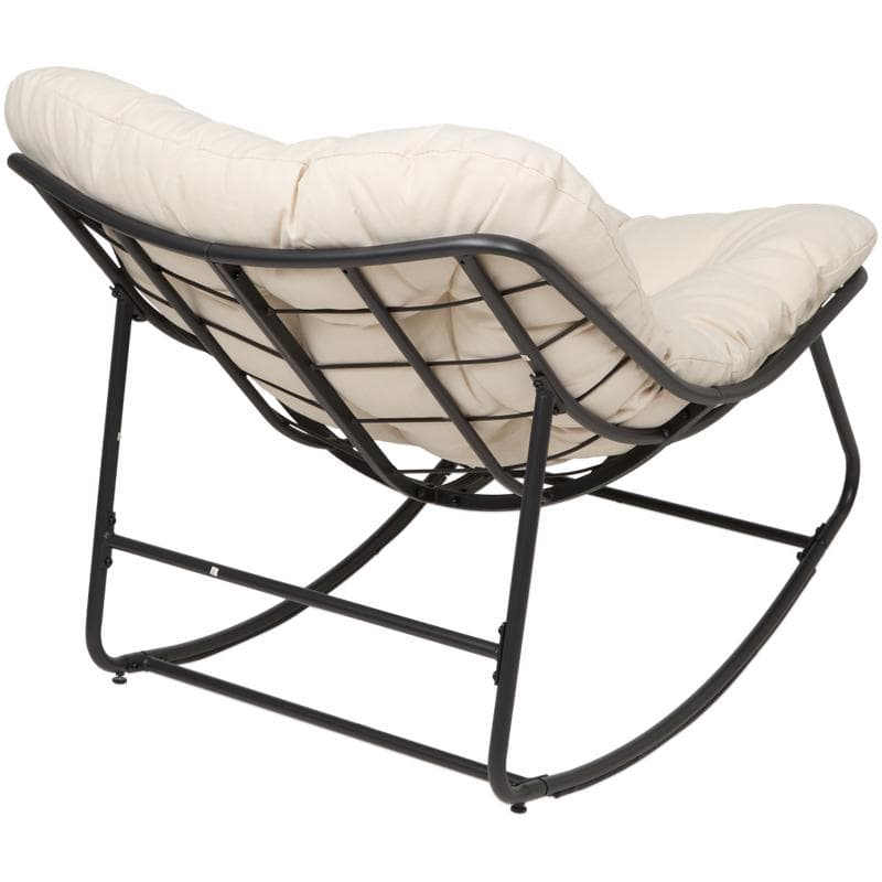 Fauteuil à bascule avec coussin - crème