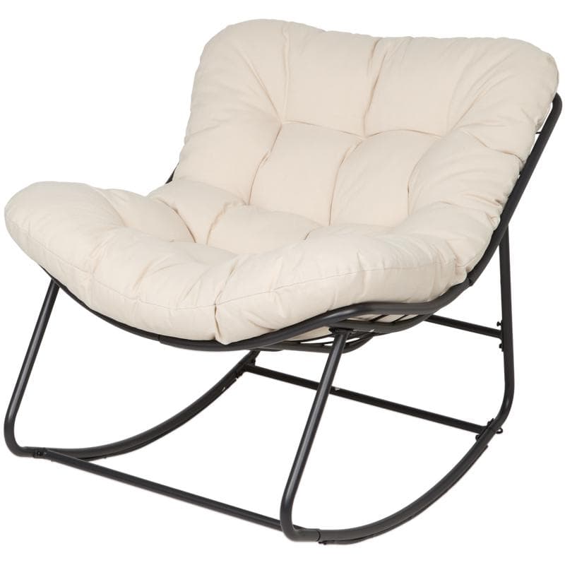 Fauteuil à bascule avec coussin - crème