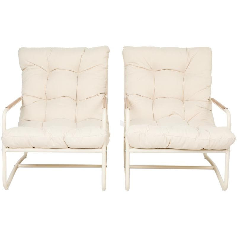 Loungeset met luxe kussens – crème