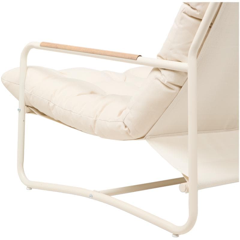 Salon de jardin premium avec coussins - crème