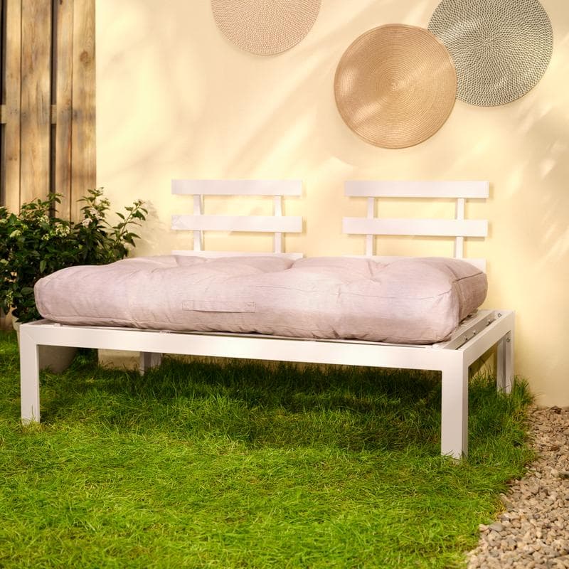 Stalen palletbank - crème-wit