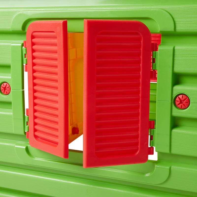 Maisonnette de jardin - rouge, jaune et vert