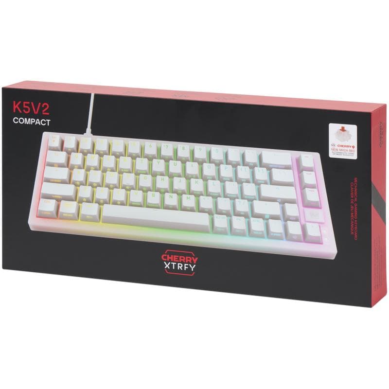 Clavier mécanique QWERTY Cherry XTRFY K5V2 - blanc