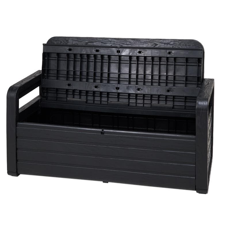 Banc de jardin avec coffre - anthracite
