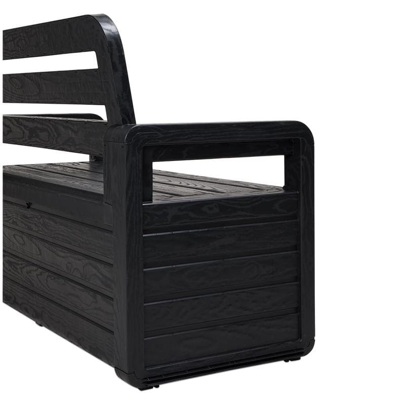 Banc de jardin avec coffre - anthracite
