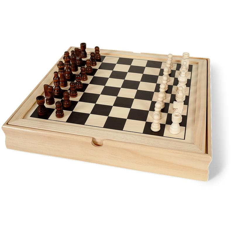 Houten bordspellen 5-in-1