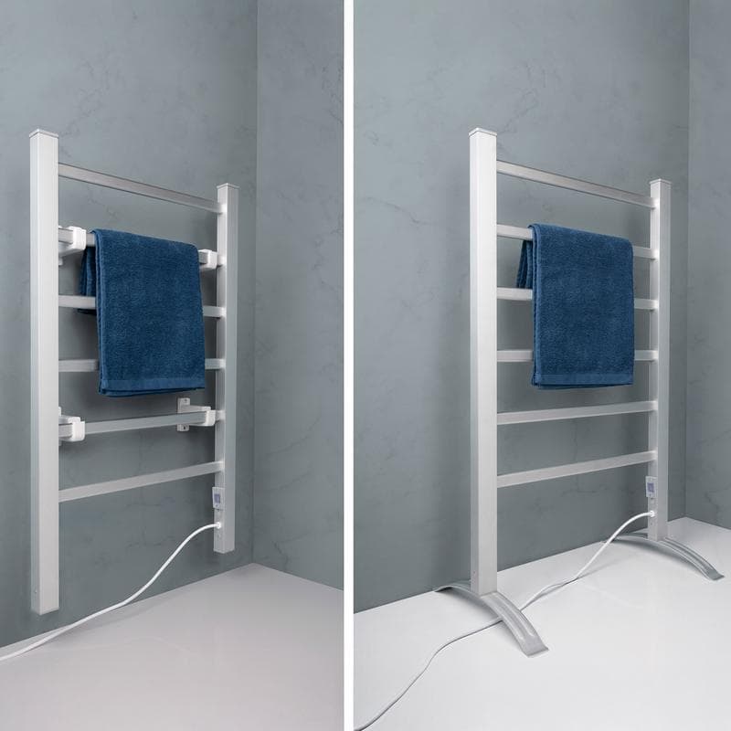 Dirt Devil elektrische handdoekdroger aan de muur gemonteerd vs staand