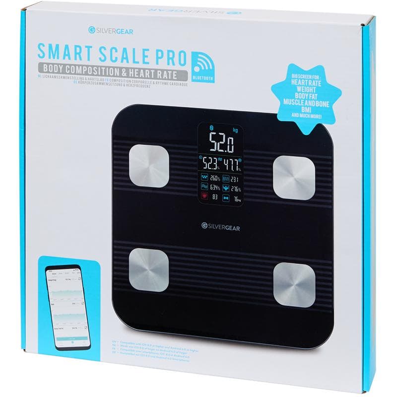 Silvergear smart personenweegschaal - zwart