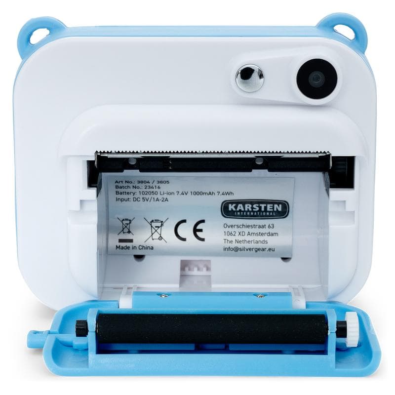 Kindercamera met ingebouwde fotoprint - blauw
