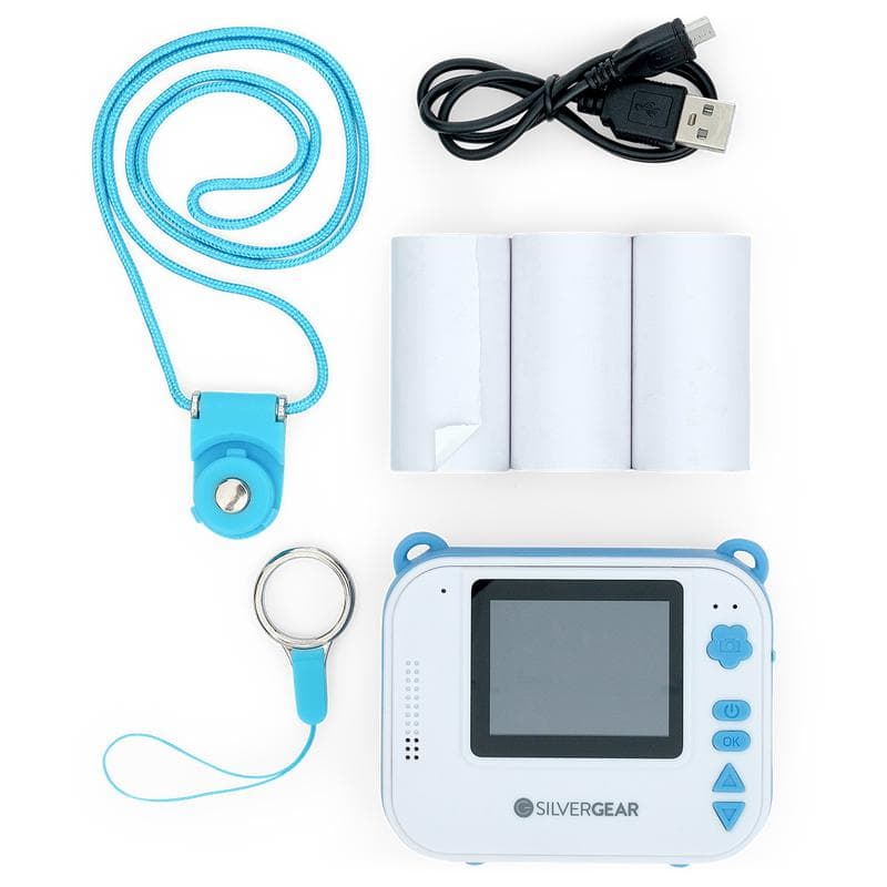 Kindercamera met ingebouwde fotoprint - blauw