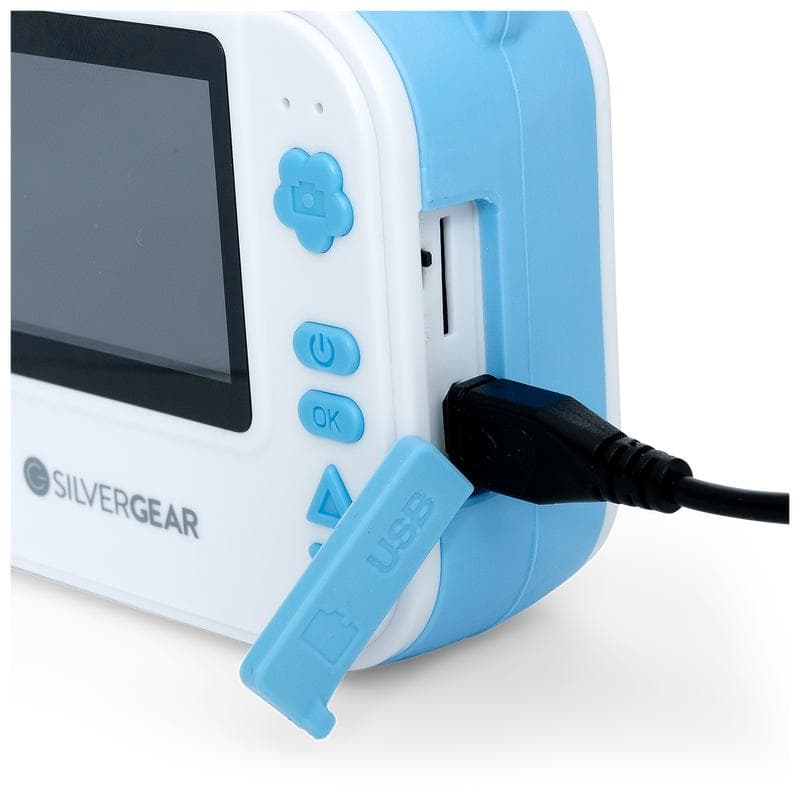 Kindercamera met ingebouwde fotoprint - blauw