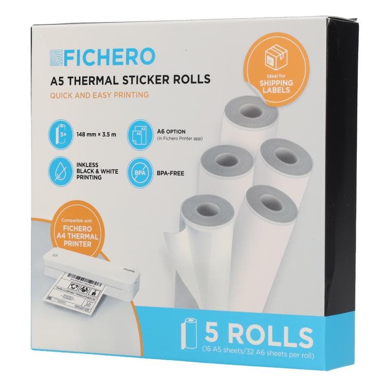 Fichero A5 thermisch stickerpapier 5 rollen