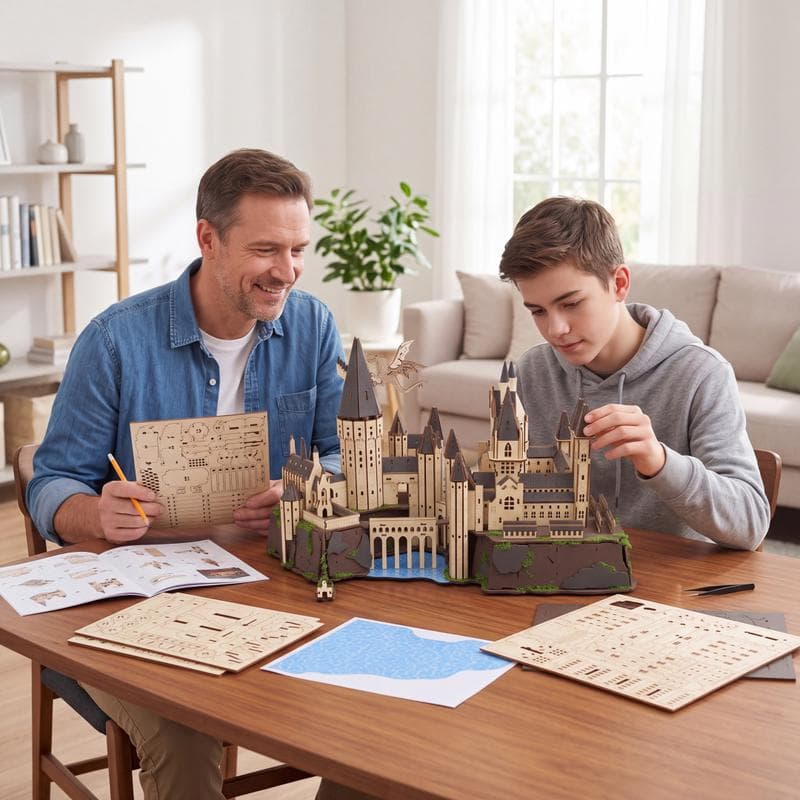 Harry Potter houten 3D-puzzel Zweinstein