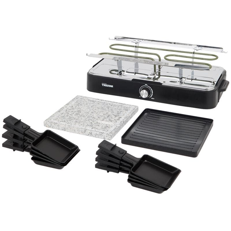 Tristar raclette- en gourmetset met steengrill