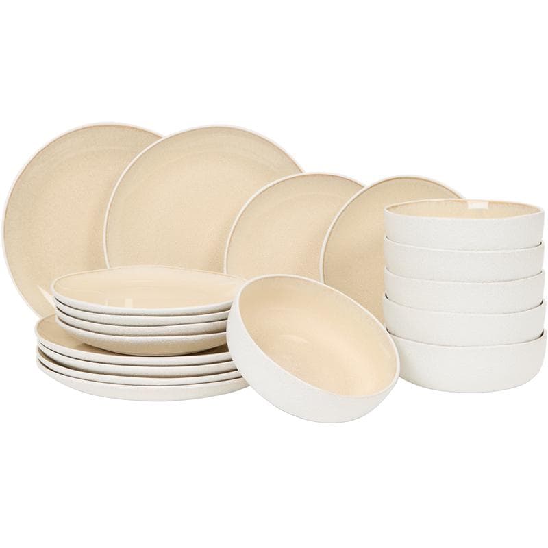 Service de table Paxos - sable & blanc